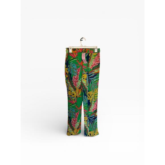 Oliviaceous Women's Medium Multicolor Tropical Print Elastic Waist Pocket Pants - Picture 4 of 10